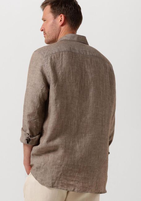Bruine PROFUOMO Casual overhemd SHIRT X-CUTAWAY SC LINNEN - large