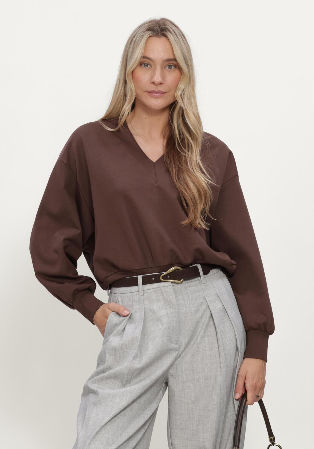 AIMEE THE LABEL Dames Truien & Vesten Kaapstadw6 Sweater Bruin
