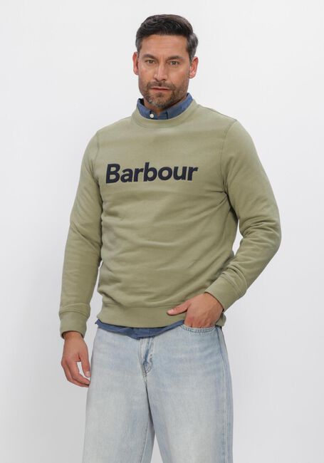 Groene BARBOUR Sweater PIQUE APPLIQUE CREW - large