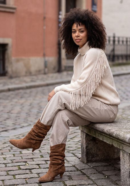 Creme DANTE6 Trui SIEGA CUT-OUT FRINGE SWEATER - large