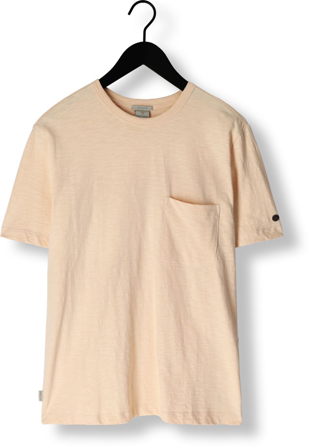 CAST IRON Heren Polo's & T-shirts Short Sleeve R-neck Regular Fit Cotton Slub Lichtroze