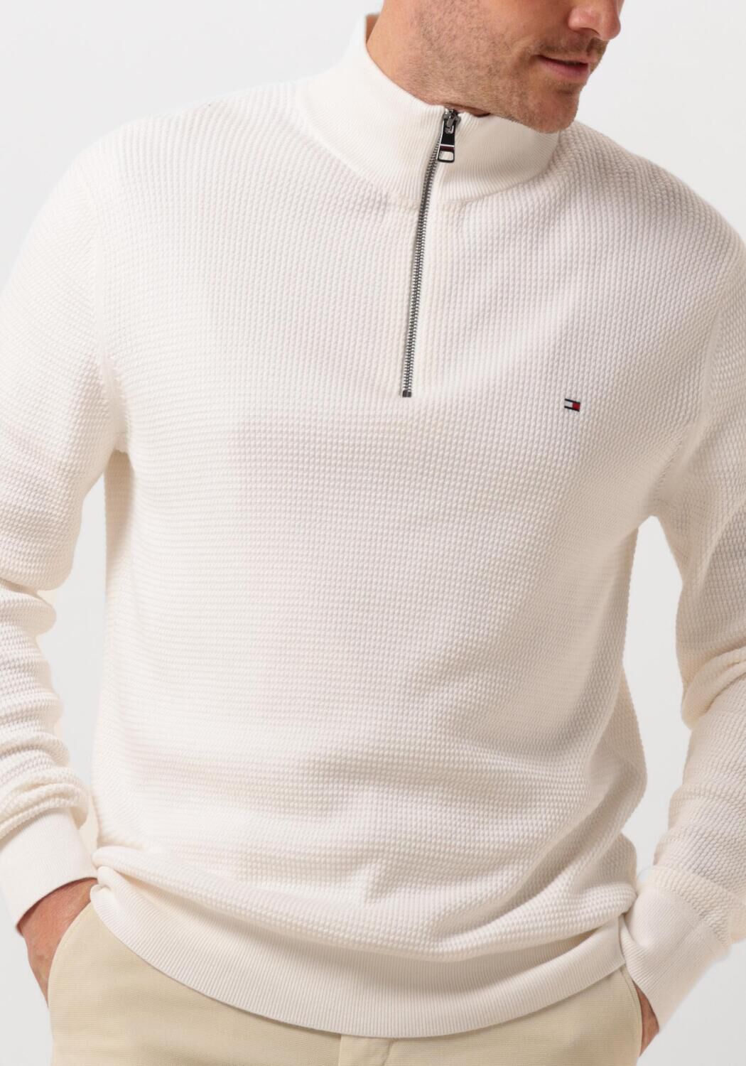 TOMMY HILFIGER Heren Truien & Vesten Refined Structure Zi Wit