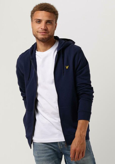 Donkerblauwe LYLE & SCOTT Trui ZIP THROUGH HOODIE - large