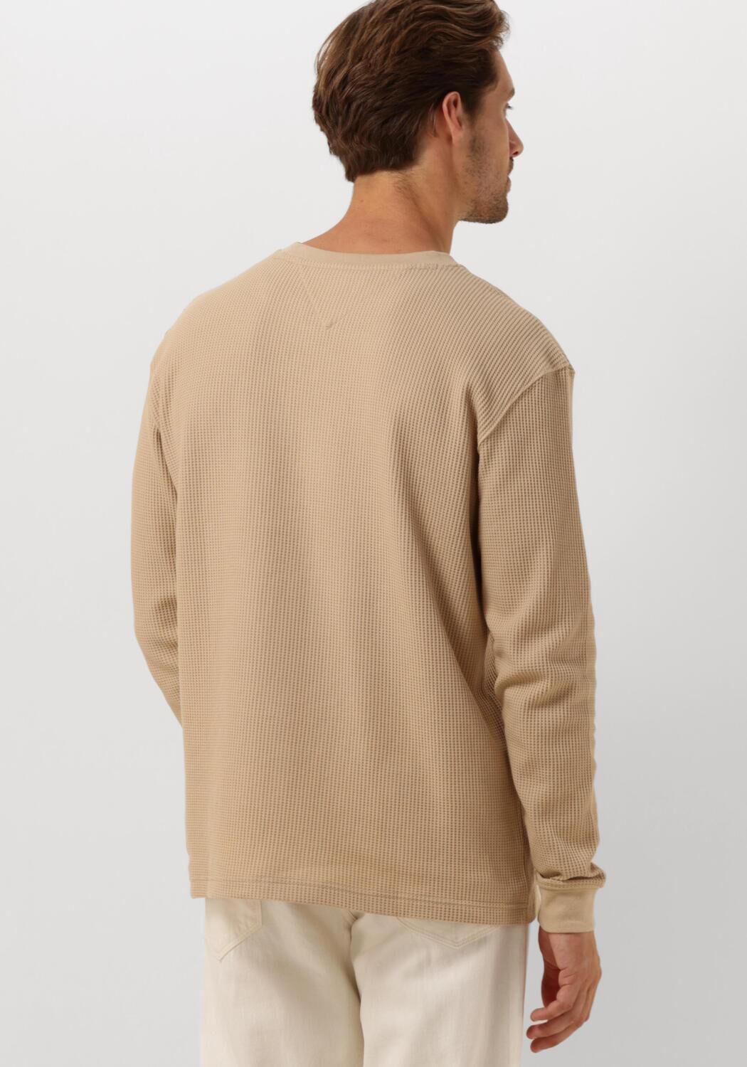 TOMMY JEANS Heren Truien & Vesten Tjm Reg Waffle L s Tee Beige
