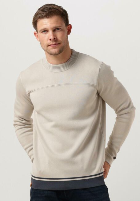 Beige CAST IRON Trui MOCK NECK COTTON MODAL MOCKNECK - large