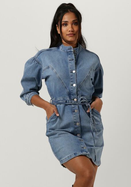 Vorm van het schip oud hoekpunt Blauwe FREEBIRD Mini jurk DENIM-H-TWILL-COT-23-1 | Omoda