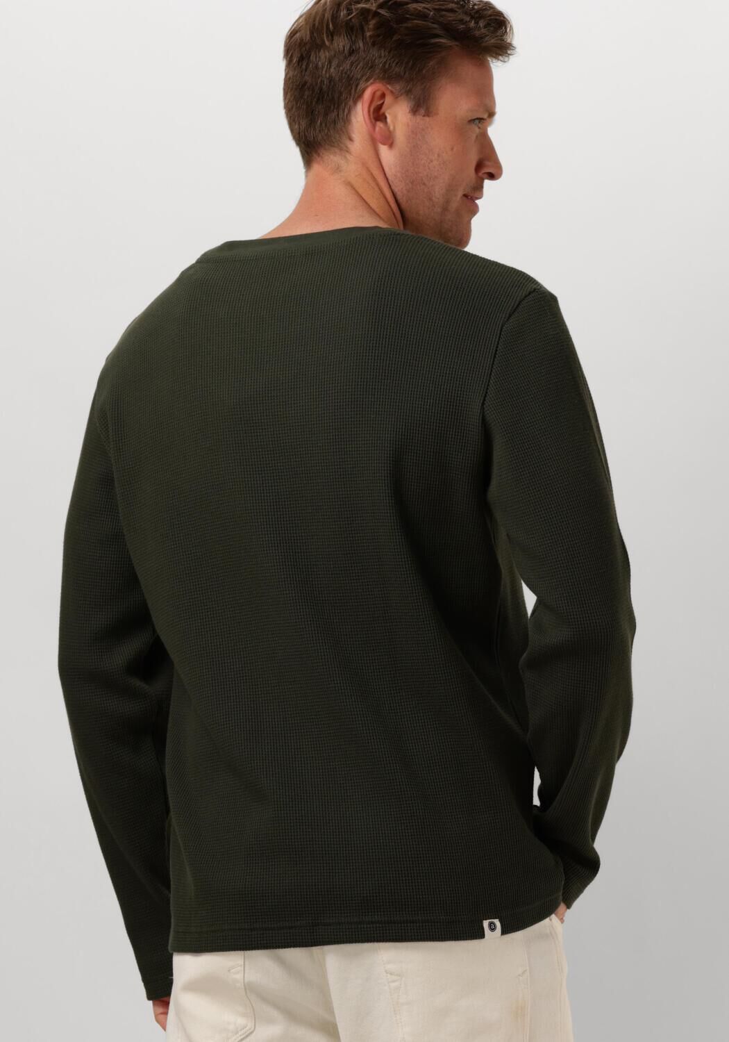 ANERKJENDT Heren Polo's & T-shirts Akkikki L s Waffle Tee Donkergroen