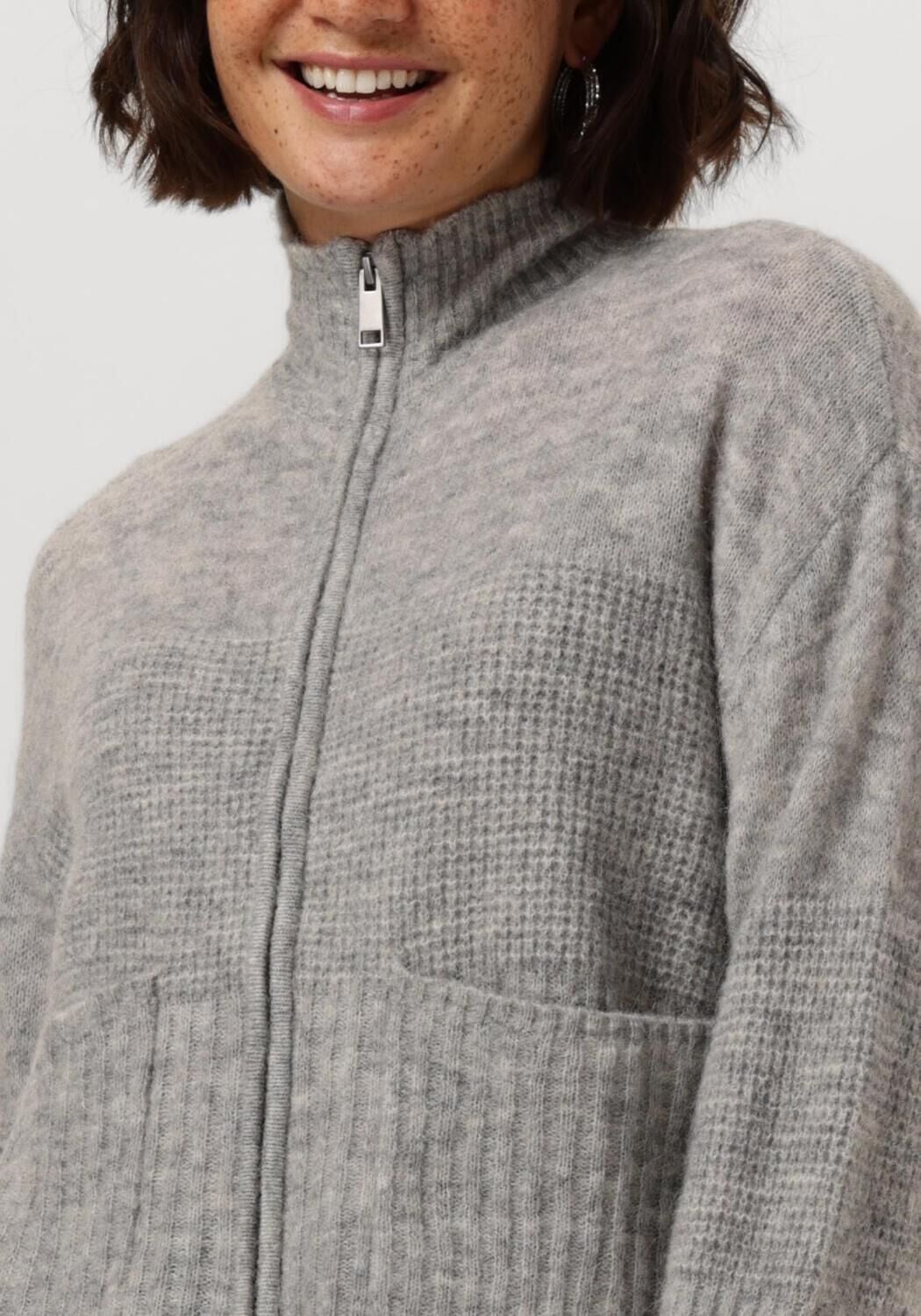 Grijze MSCH COPENHAGEN Vest MSCHLEDIONA HOPE ZIP CARDIGAN | Omoda