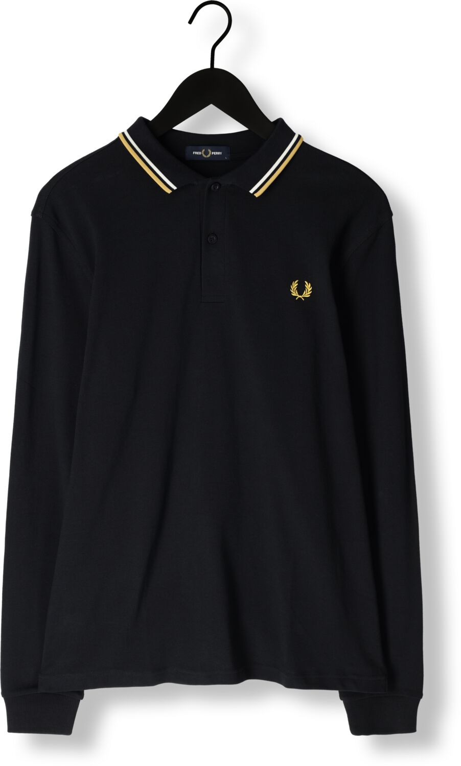 FRED PERRY Heren Polo's & T-shirts Twin Tipped Shirt Long Sleeve Blauw