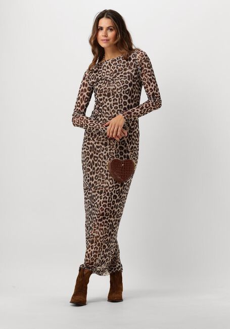 Bruine CATWALK JUNKIE Maxi jurk LONG SLEEVE MESH DRESS - large