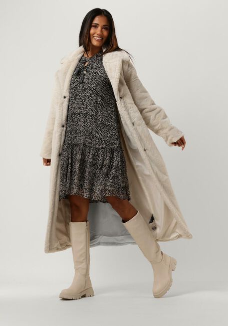 Ecru NOTRE-V Faux fur jas FUR LONG COAT - large