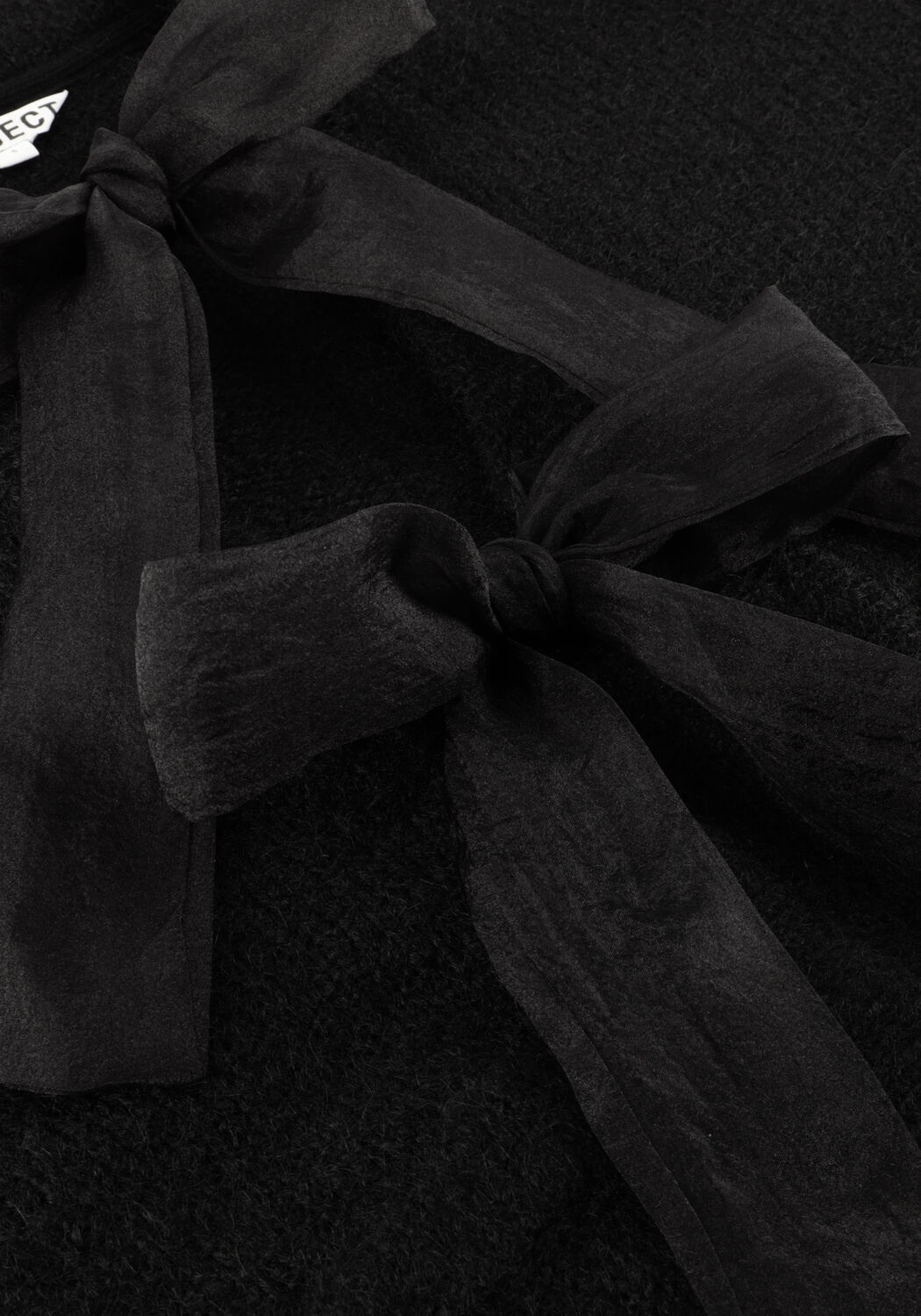 Zwarte OBJECT Trui OBJSAGGIA L/S LO KNIT BOW CARDIGAN DIV - large