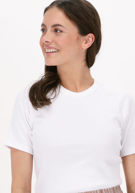 Witte ESMÉ STUDIOS Top BLOSSOM SS O NECK RIB T-SHIRT - large