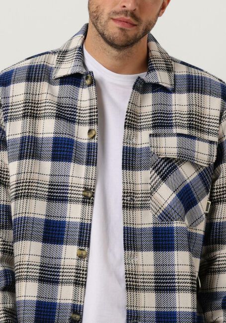 Donkerblauwe WOODBIRD Overshirt WBGLIXTO HECK SHIRT - large