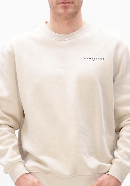 Beige TOMMY JEANS Sweater TJM REG LINEAR CREW EXT - large