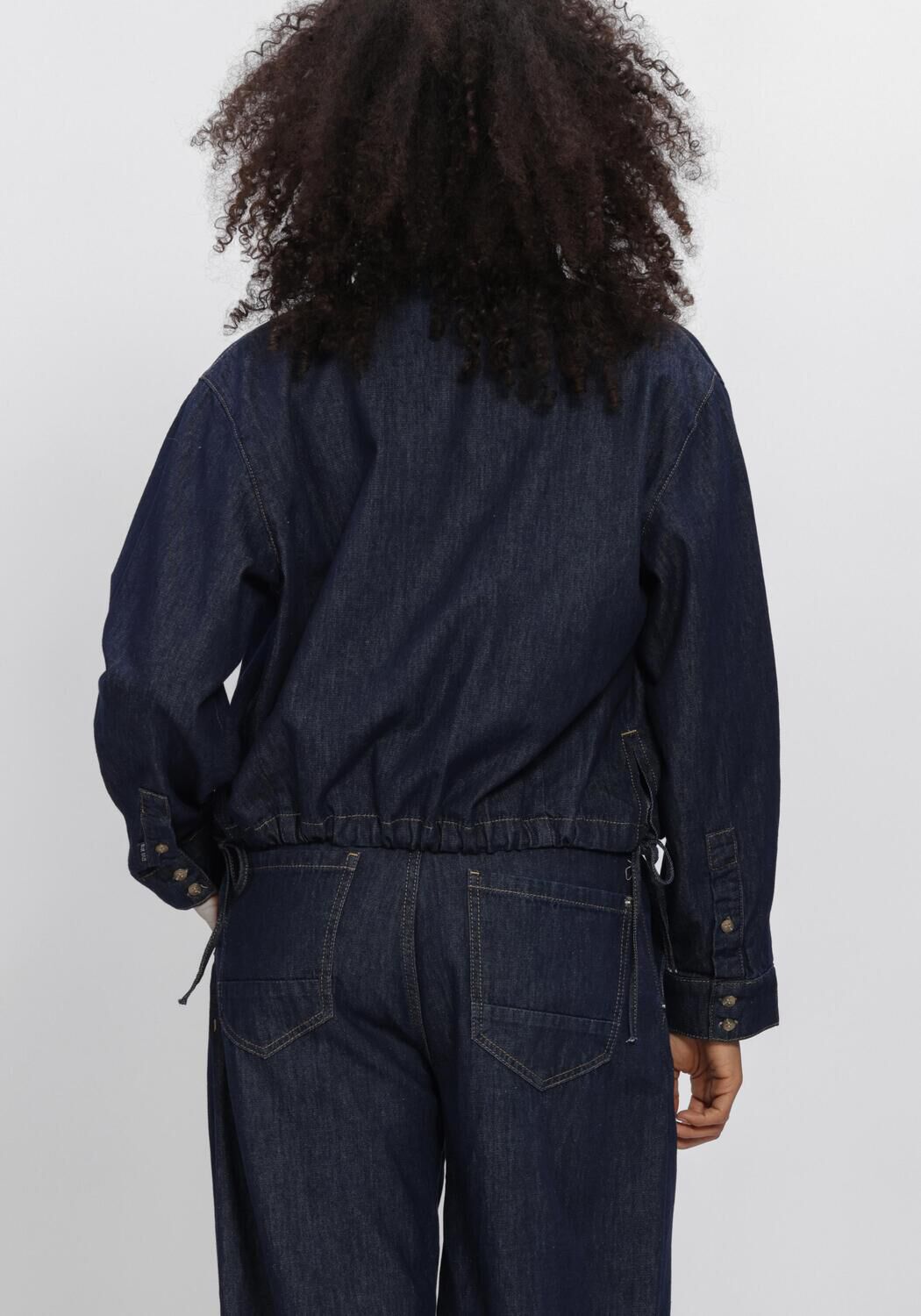 Donkerblauwe SUMMUM Blouses DENIM BLOUSE LIGHT COTTON TWIL - large