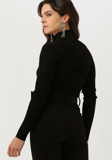 Zwarte GUESS Longsleeves LS MICRO SEQUIN RIB LEA SWTR - large