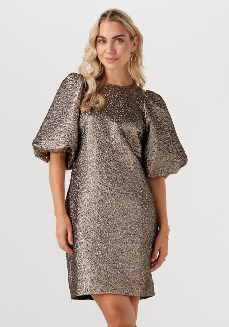 Bronzen OMODA ATELIER Mini jurk OM-PEARL DRESS - large
