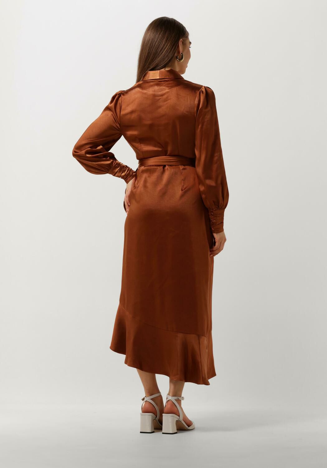 NOTRE-V Dames Jurken Nv-dorissa Satin Dress Roest