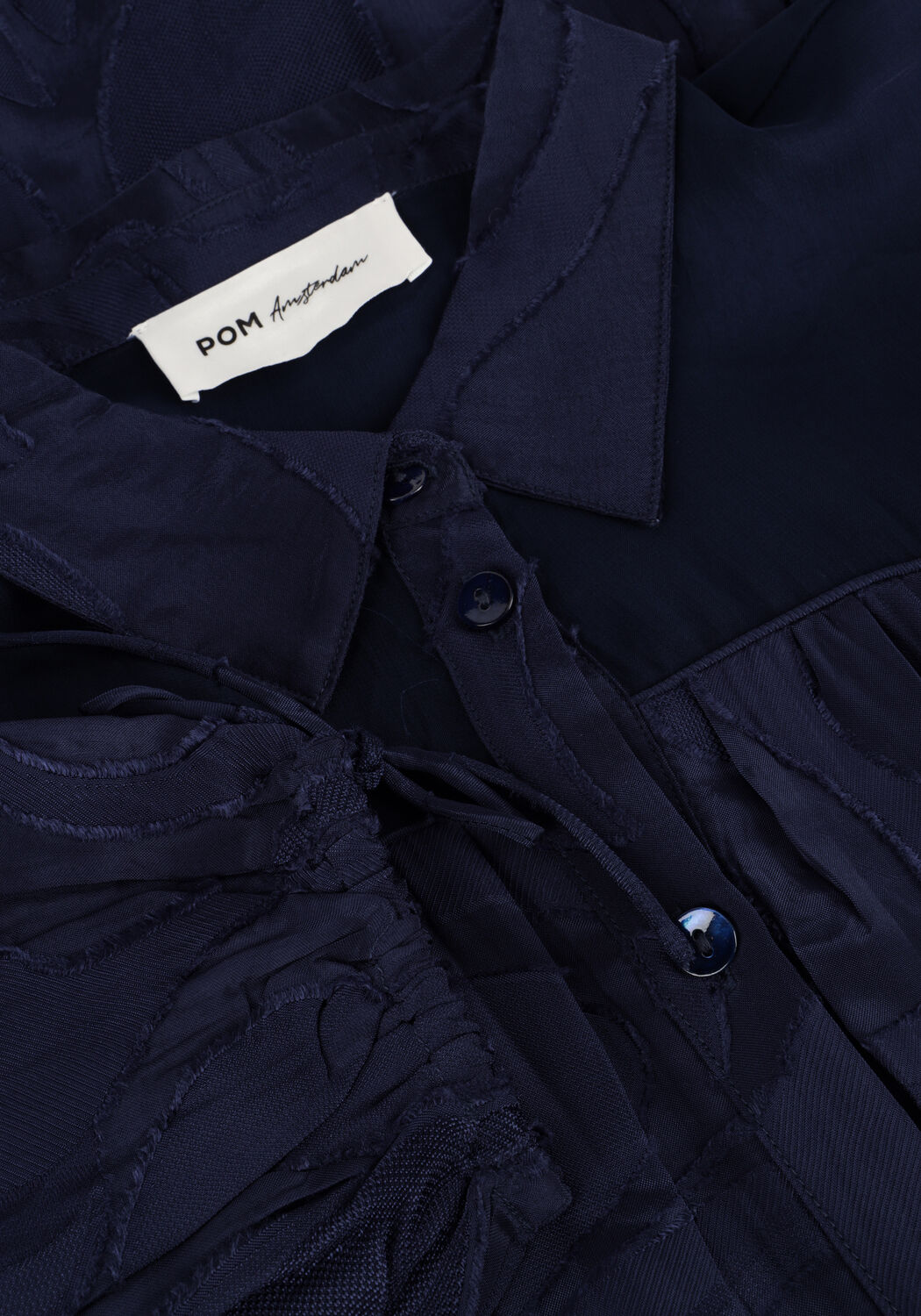 Blauwe POM AMSTERDAM Mini jurk JACQUARD MIDNIGHT BLUE - large