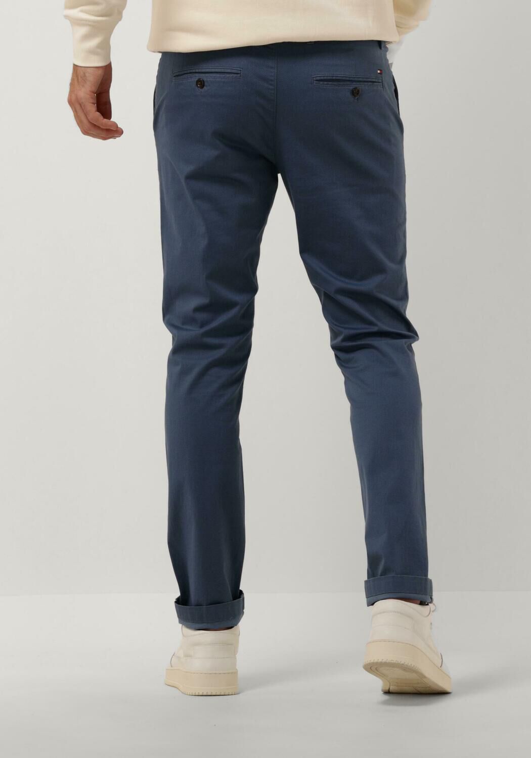 TOMMY HILFIGER Heren Broeken Chino Bleecker Printed Structure Blauw