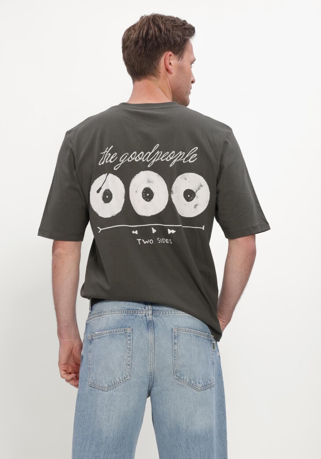 Donkergroene THE GOODPEOPLE T-shirt TUUR - large