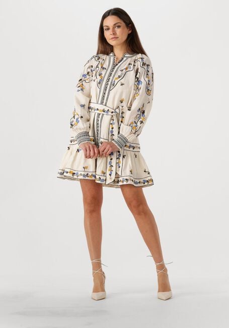 Ecru SCARLETT POPPIES Mini jurk FIUCCI SHORT DRESS - large