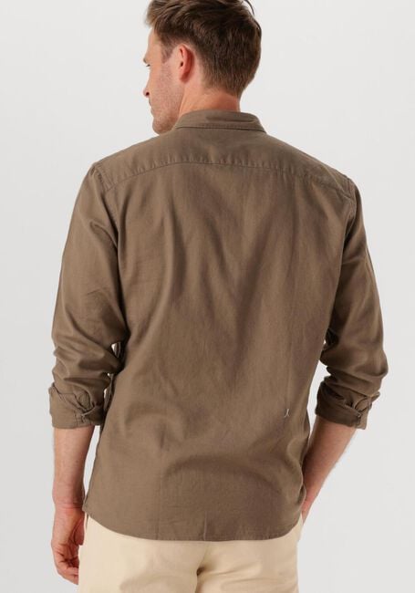 Khaki SELECTED MEN Casual overhemd SLHSLIMOWEN-BRUSHED SHIRT LS NOOS - large