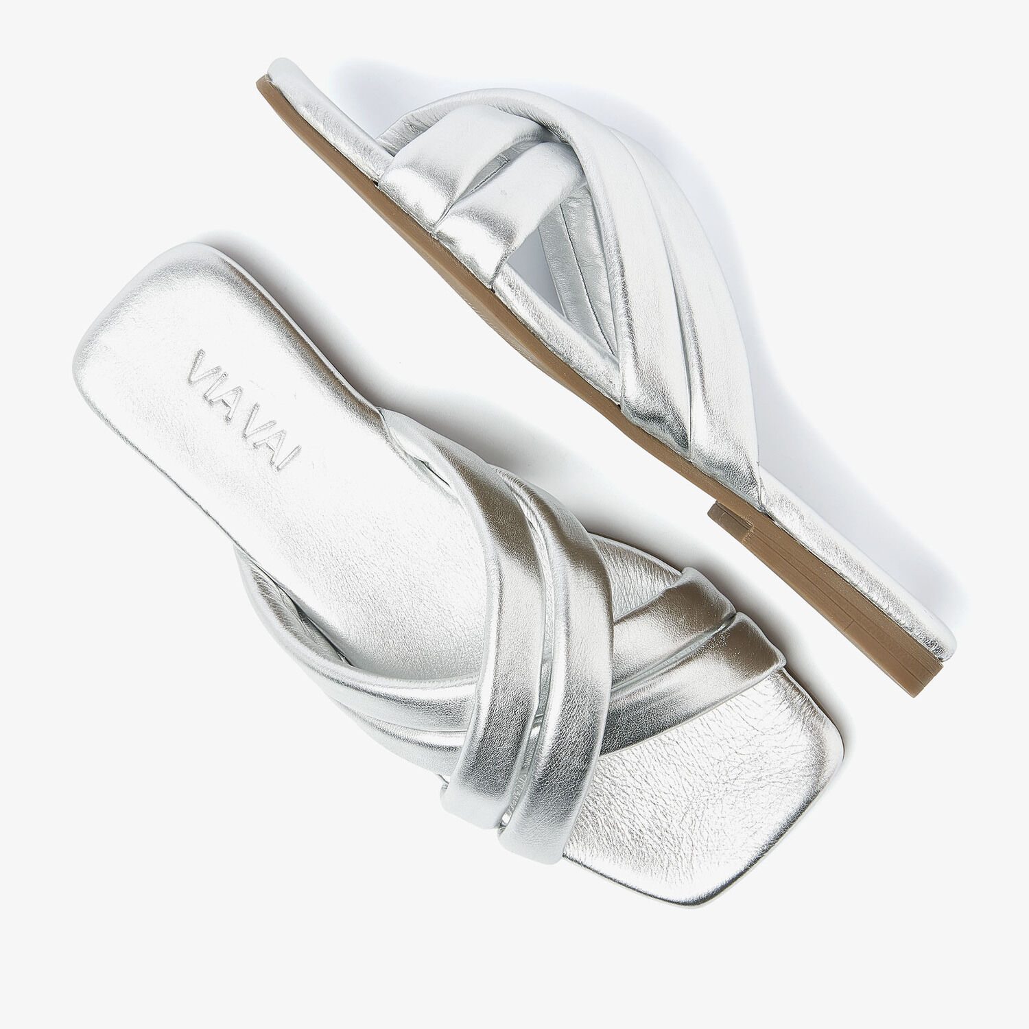 Zilveren VIA VAI Slippers KIKI LOT - medium