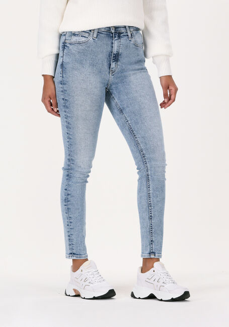 Lichtblauwe CALVIN KLEIN Skinny jeans HIGH RISE SKINNY ANKLE - large