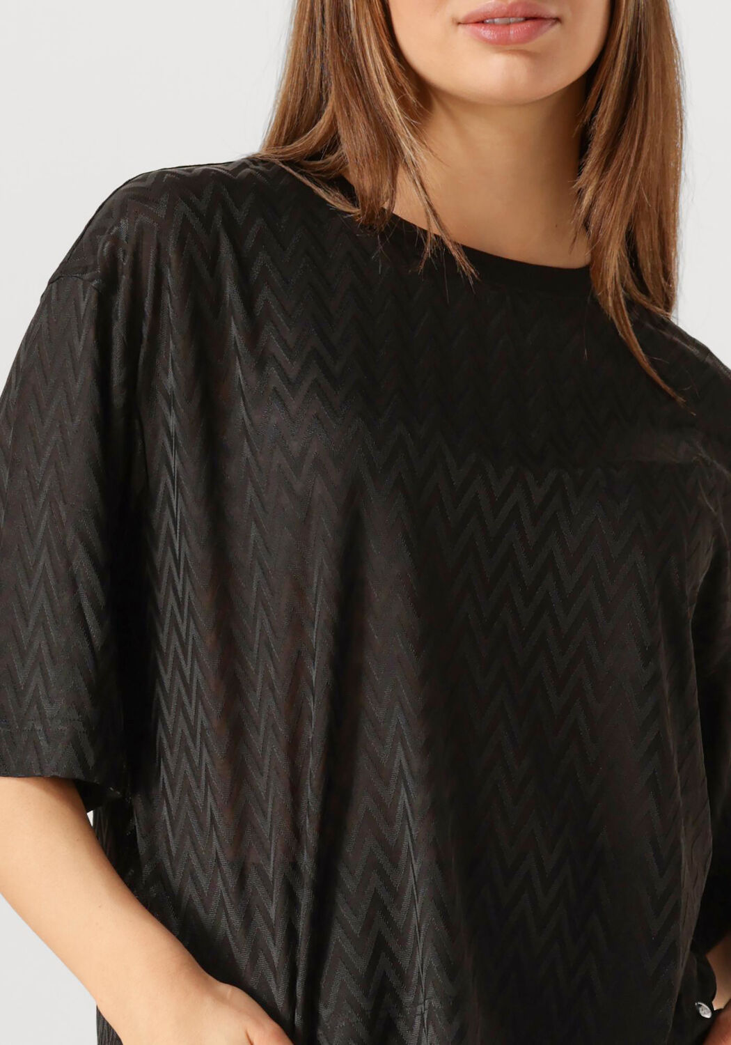 MOS MOSH Dames Tops & T-shirts Tash O-ss Soni Tee Zwart