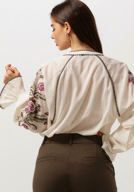 Gebroken wit SUMMUM Blouses TOP FLOWER EMBROIDERY - large