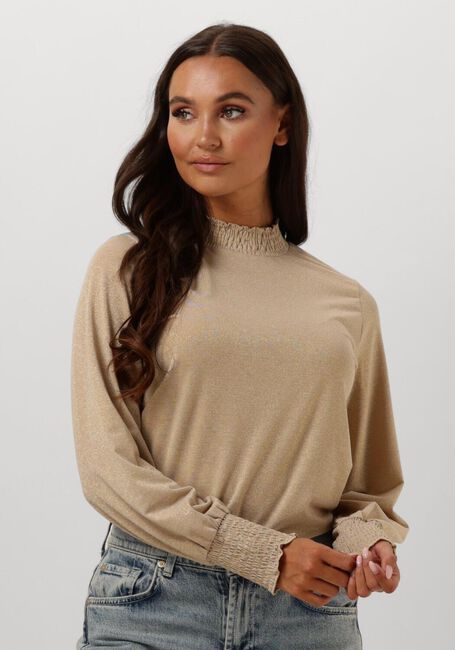 Beige SUMMUM Trui SMOCKED TOP FINE LUREX JERSEY - large