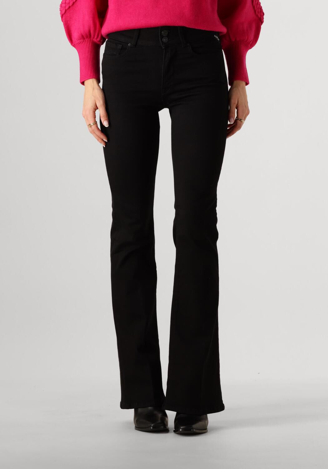 REPLAY Dames Jeans Newluz Flare Pants Zwart