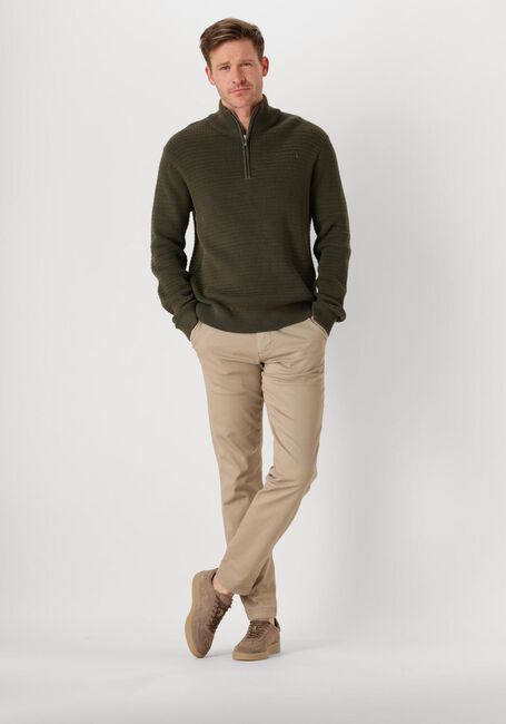 Donkergroene SELECTED HOMME Trui SLHTHEO LS KNIT STRUCTURE HALF ZIP - large