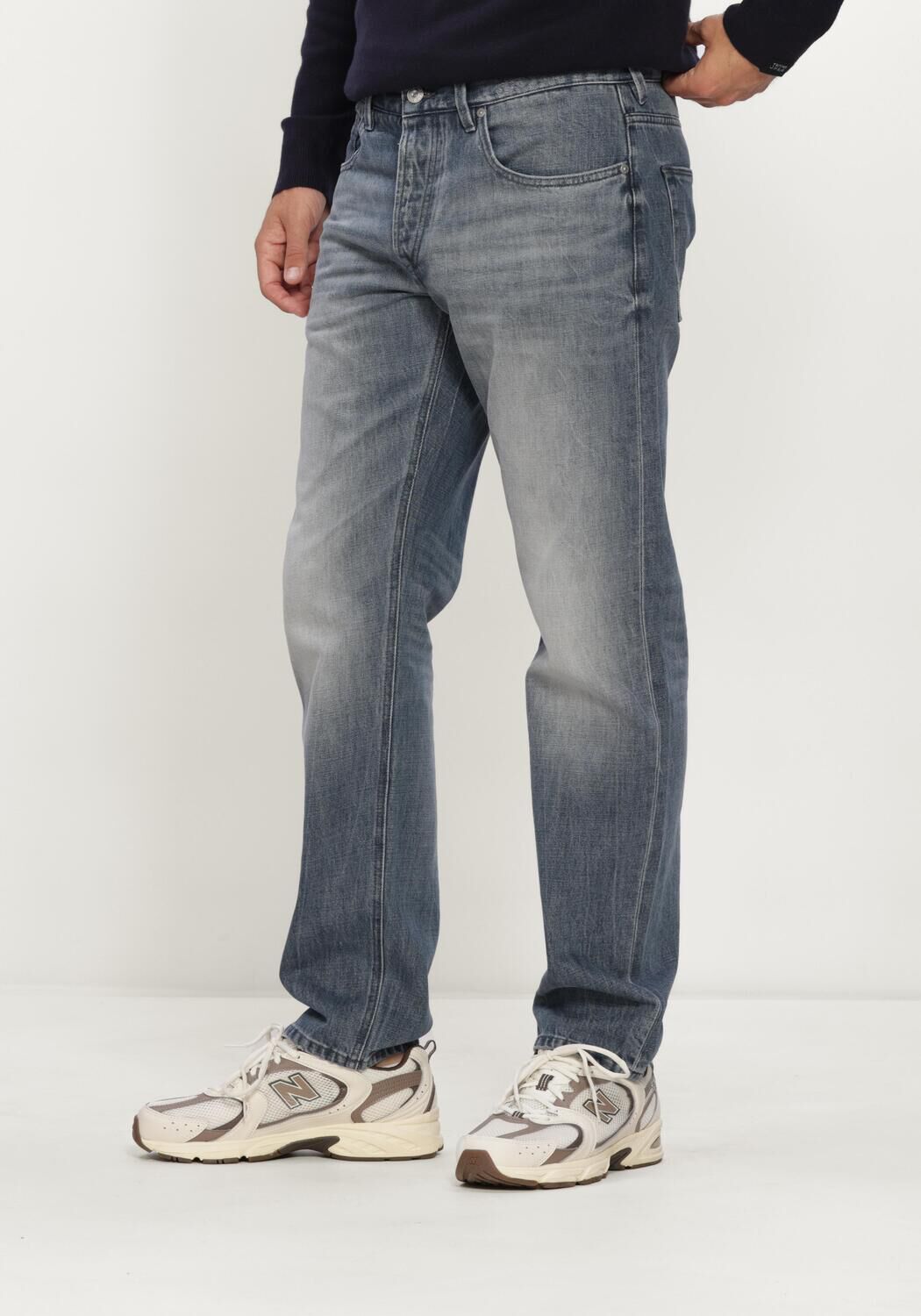 Blauwe BUTCHER OF BLUE Straight leg jeans STOCKTON STRAIGHT FOG DENIM - large