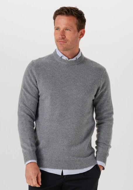 Grijze PROFUOMO Trui PULLOVER CREW NECK WOOLBLEND - large