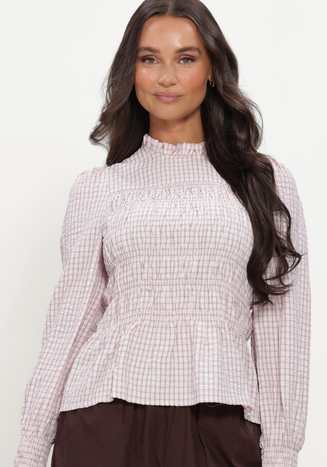 Lichtroze NEO NOIR Blouses POSSA MINI CHECK BLOUSE - large