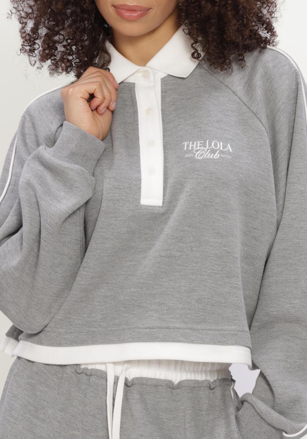 Grijze THE LOLA CLUB Sweater KAYA POLO - large