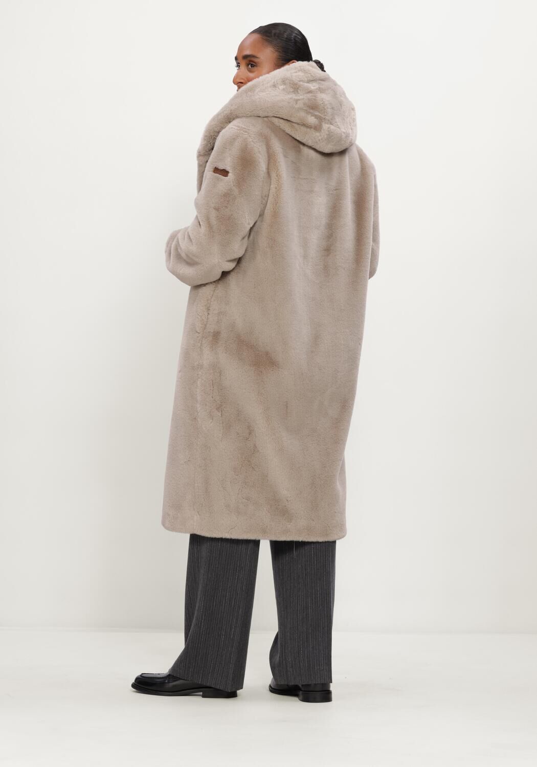 Beige MOSCOW Faux fur jas 08-08-NADJANA-4 - large