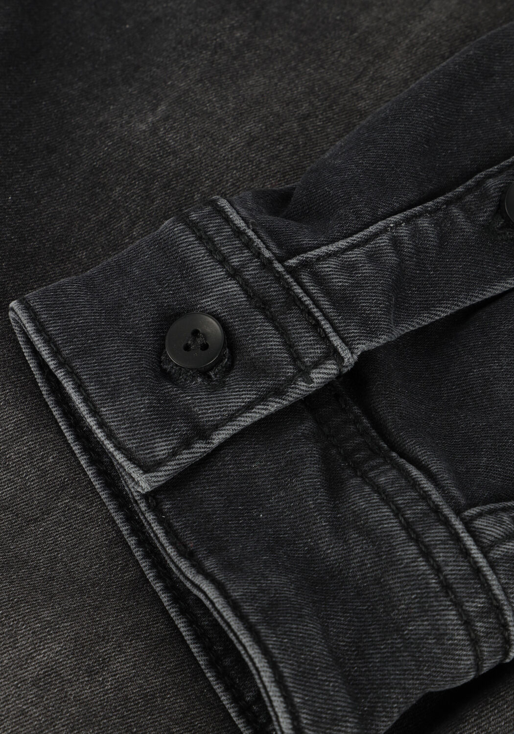 Donkergrijze PUREWHITE Casual overhemd PLAIN DENIM SHIRT WITH BLUE PEARL BUTTONS - large