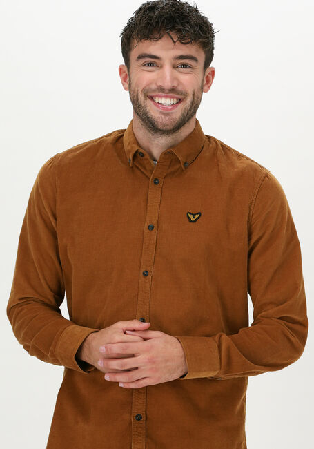 Oranje PME LEGEND Casual overhemd LONG SLEEVE SHIRT FINE CTN COR - large