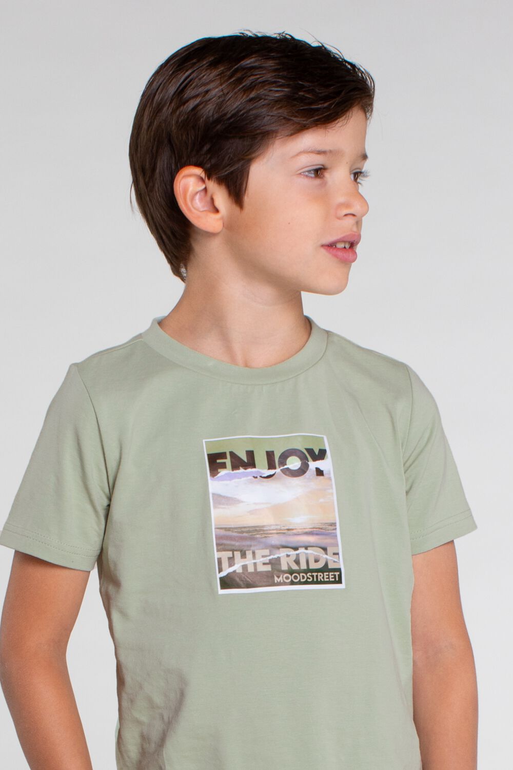 MOODSTREET Jongens Polo's & T-shirts T-shirt Photo Print Groen