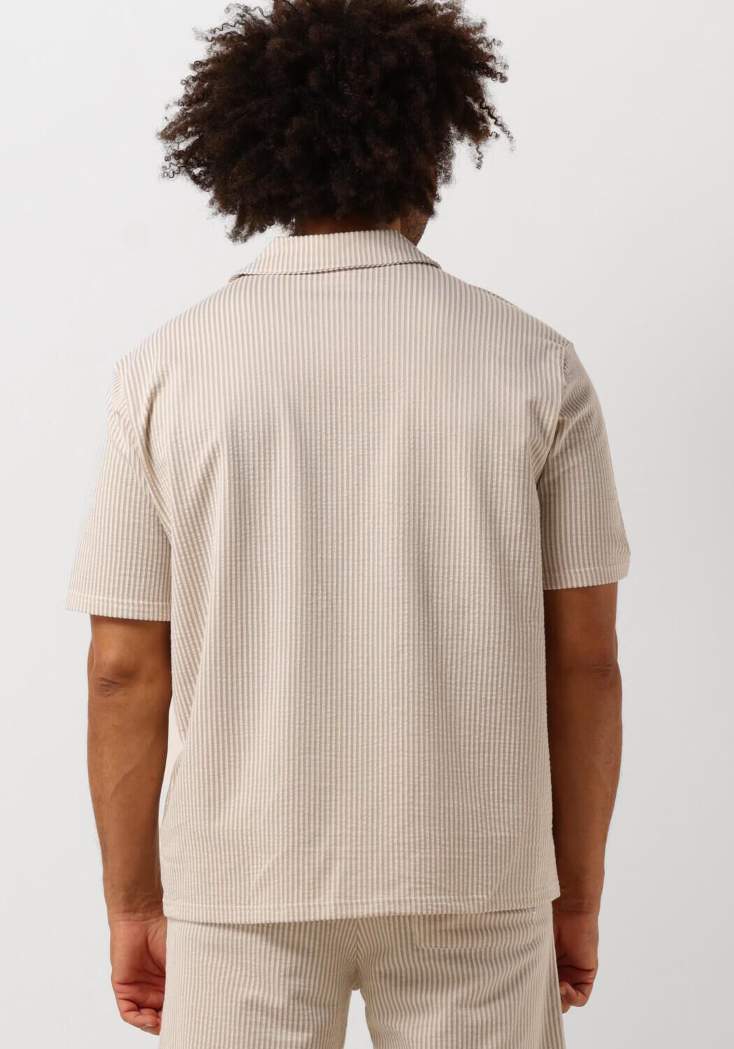 SELECTED HOMME Heren Overhemden Slhrelaxben Seersucker Ss Jersey Shirt Taupe