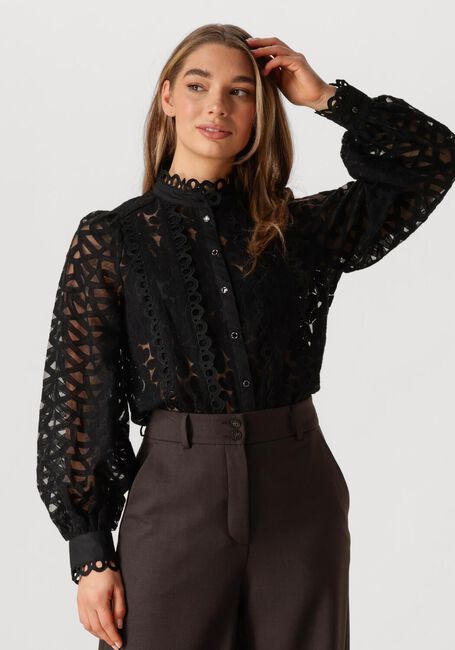 Zwarte SUMMUM Blouses BLOUSE LACE ORGANZA - large
