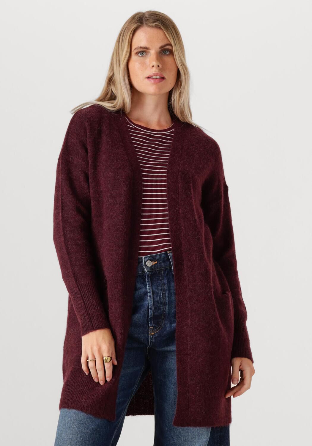 SELECTED FEMME Dames Truien & Vesten Slflulu New Ls Knit Long Cardigan Bordeaux