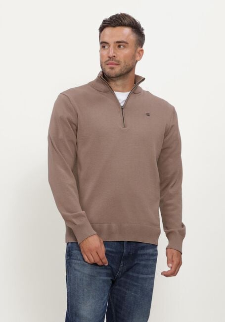 Camel G-STAR RAW Trui CORE REFINED HALF ZIP KNIT - large