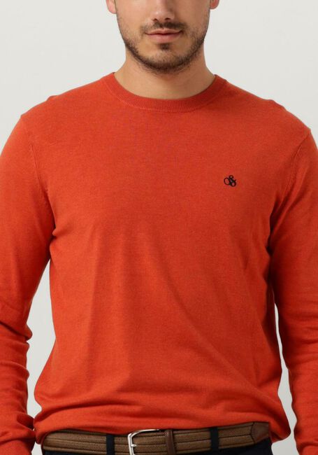 Rode SCOTCH & SODA Trui ESSENTIALS ECOVERO VISCOSE-NYLON CREWNECK PULLOVER - large