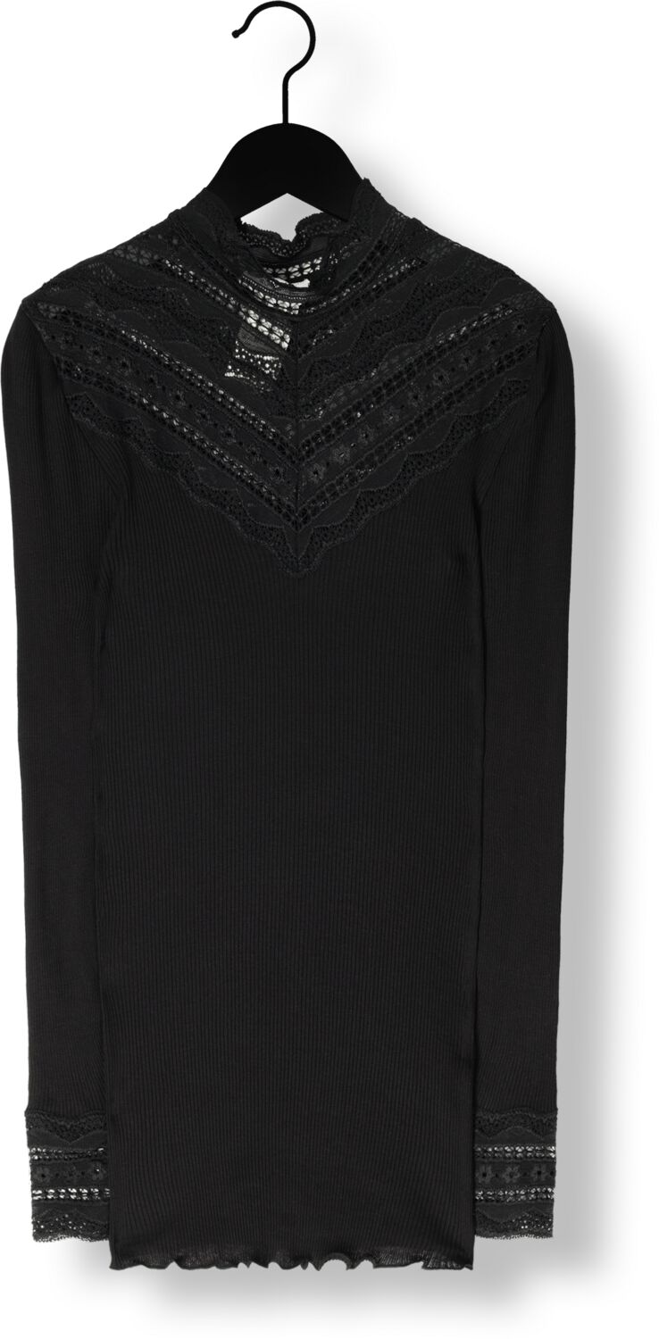 ROSEMUNDE Dames Tops & T-shirts Silk T-shirt W Lace Zwart