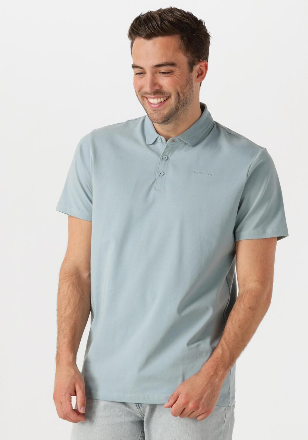 PURE PATH Heren Polo's & T-shirts Regular Fit Polo Ss T-shirts Lichtblauw